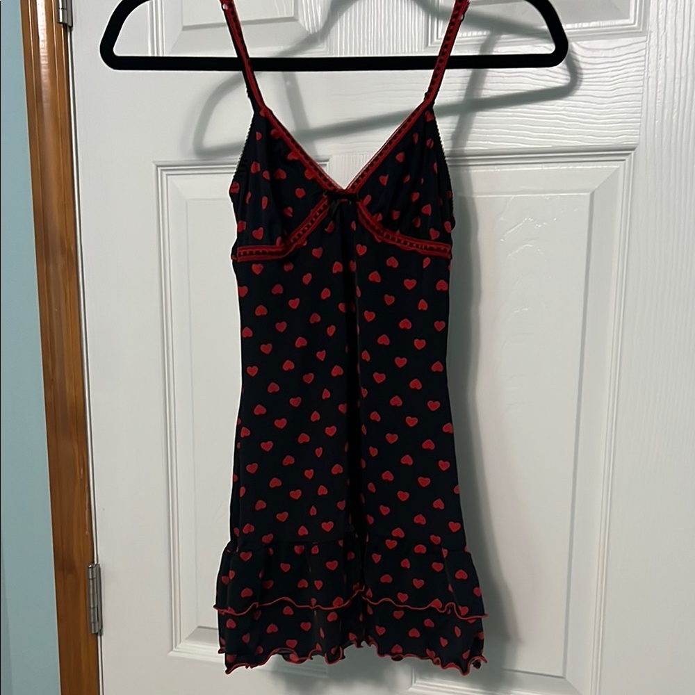 Black and Red Heart Lingerie
